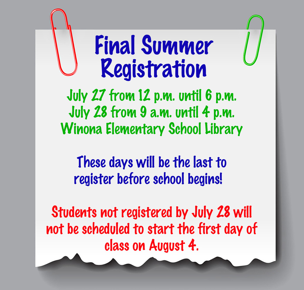Final Summer Registration